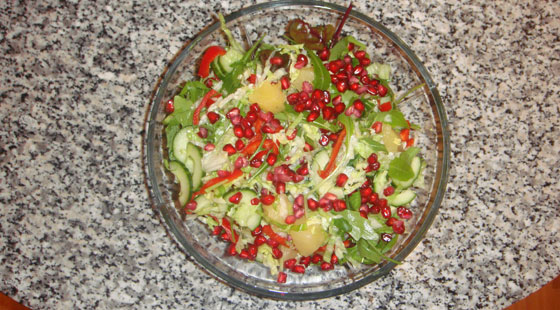 Salat med Granatæble opskrift
